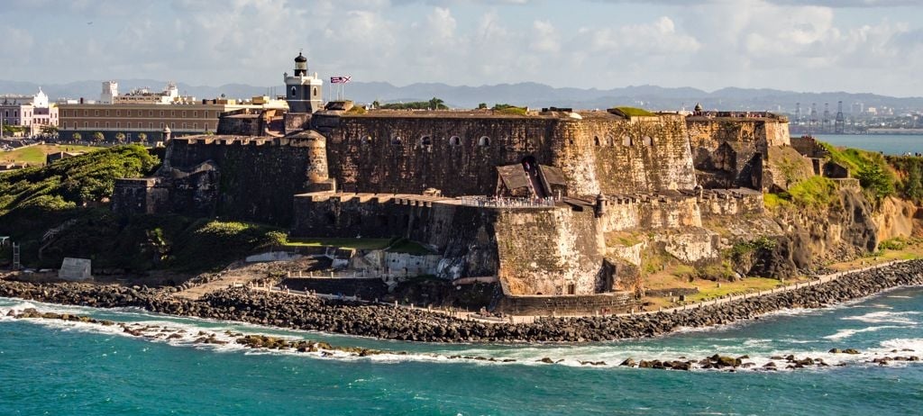 aerial shot of an old fort
