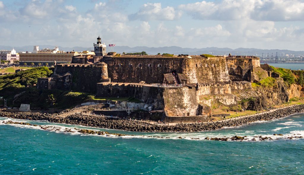 aerial shot of an old fort