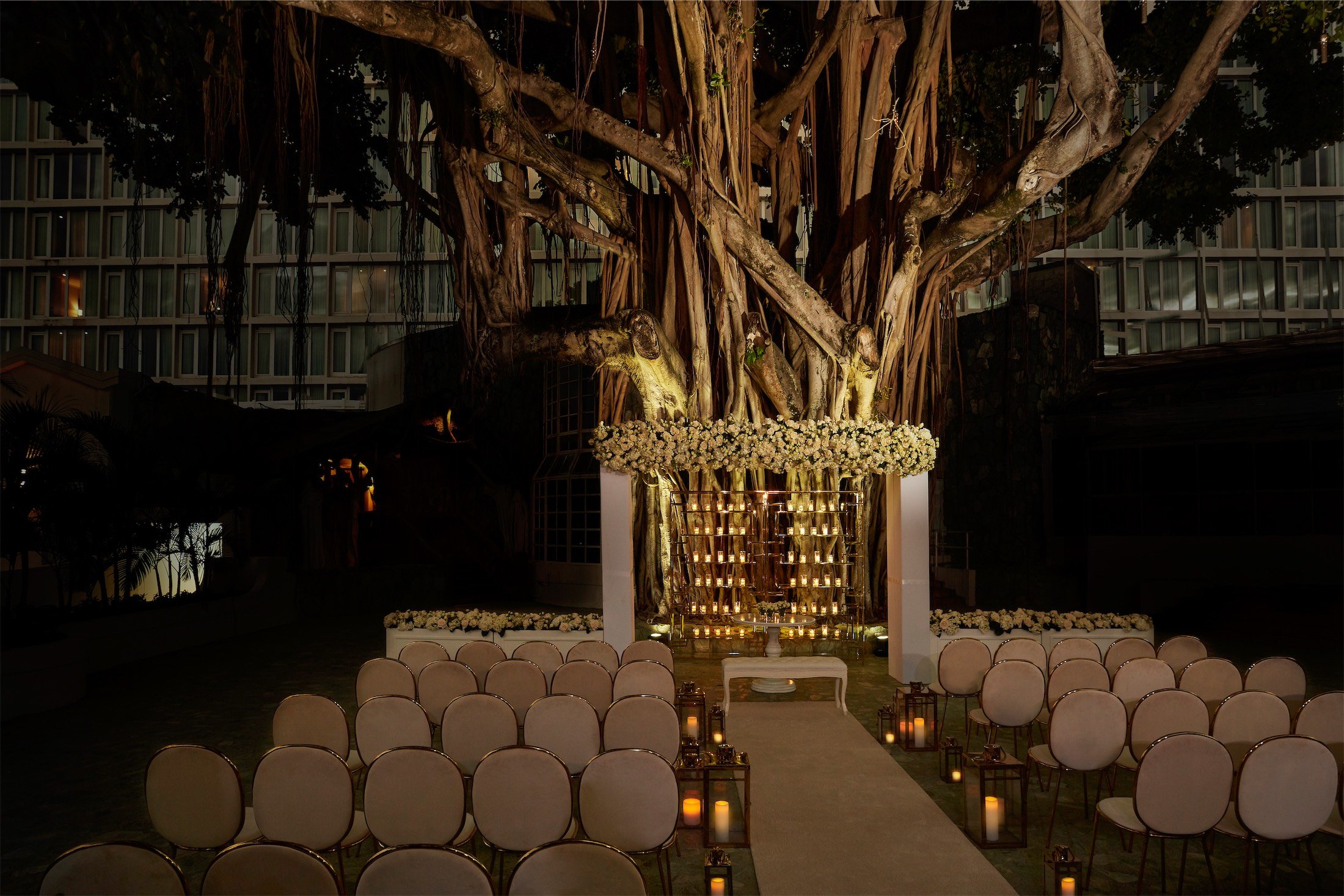 Banyan Tree venue set up for a wedding