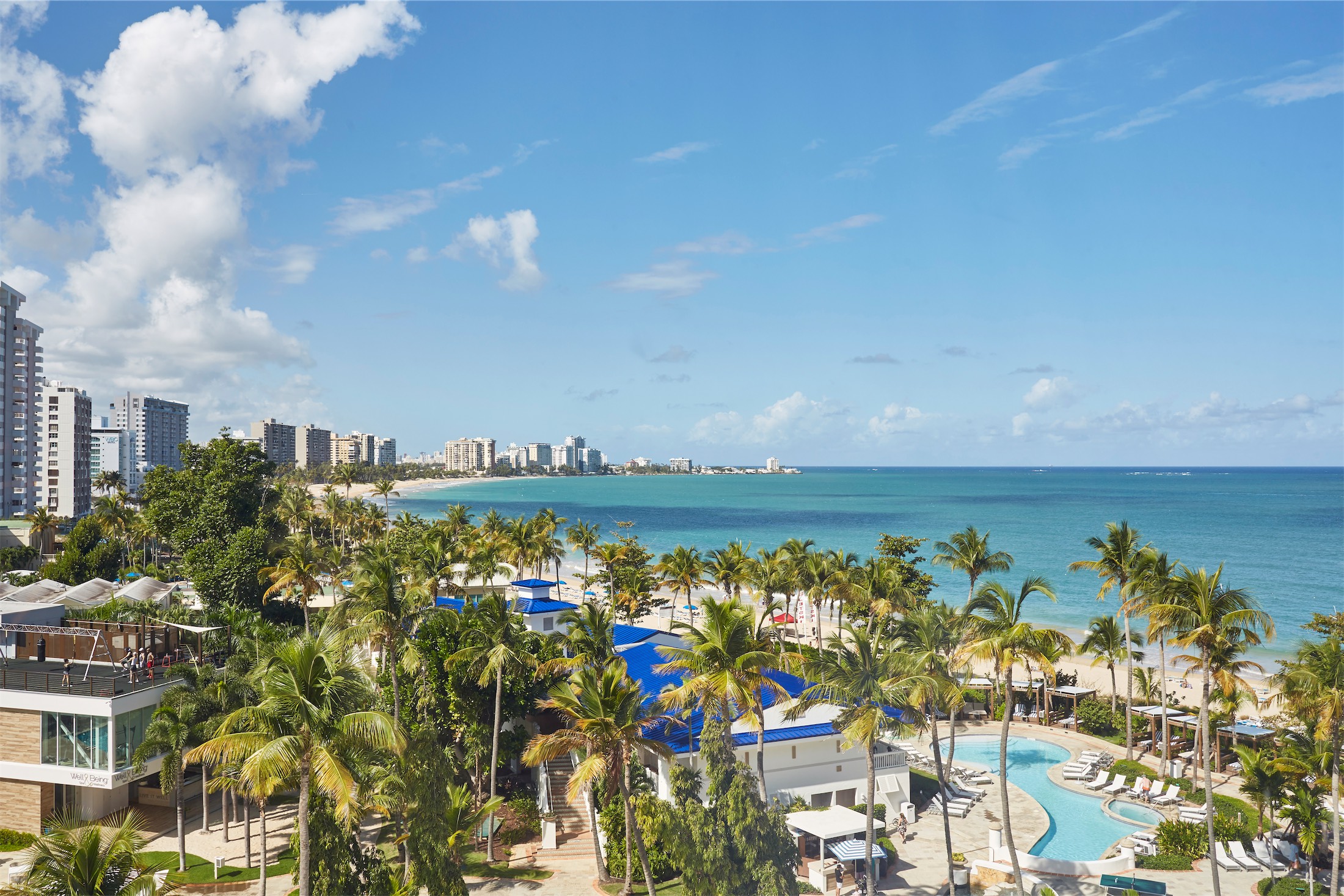 aerial shot of the property and beach