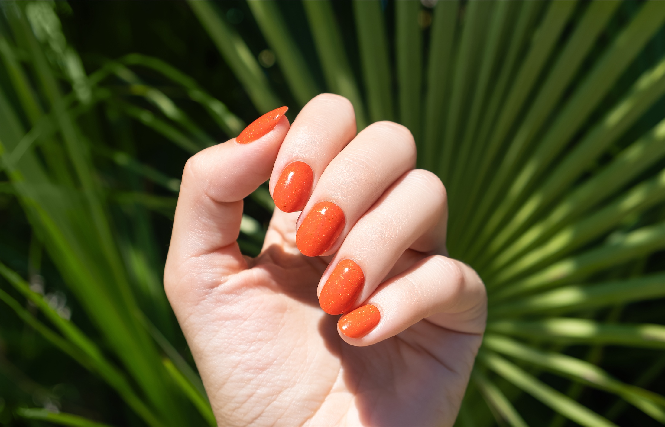 close up of painted finger nails