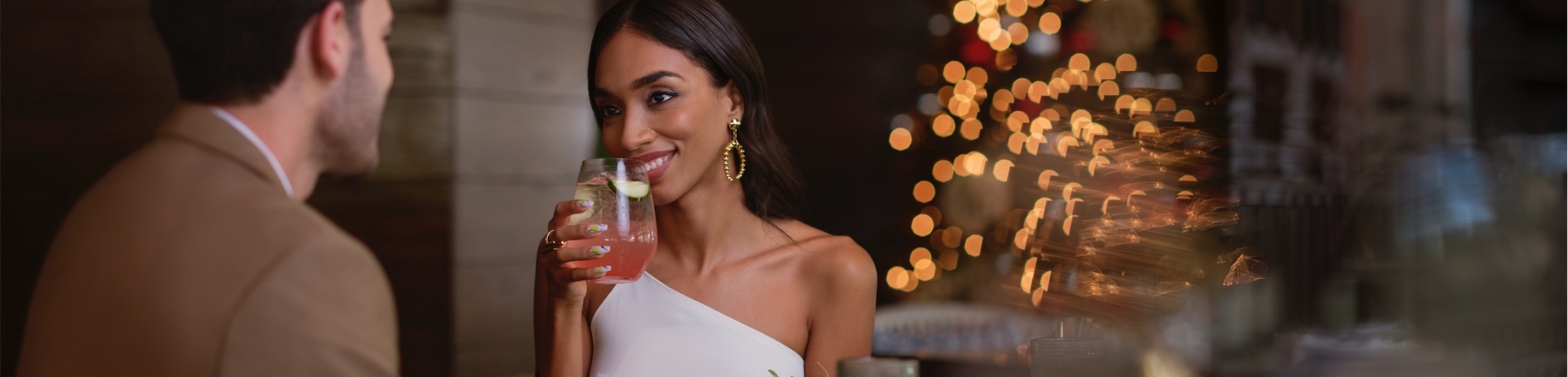 couple having dinner at a restaurant