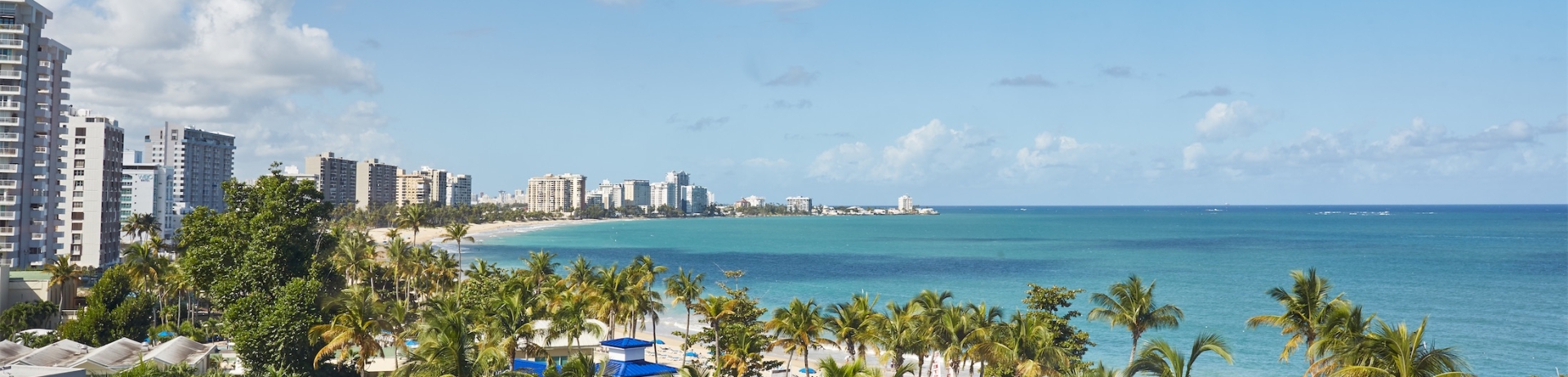 aerial shot of the ocean and skyline